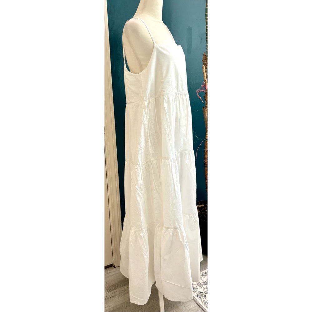 Charlie Holiday Boho Maxi Dress White Flowy Ruffle Tiered Summer NWT-Size 8 - Picture 3 of 12